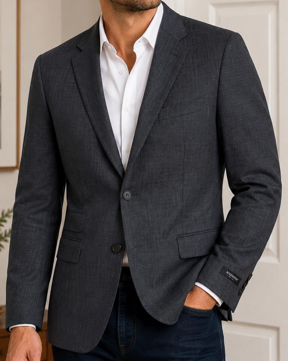 Acquaviva Made in Italy 100% Wool Sport Coat Blazer Men’s 39R Gray Jacket